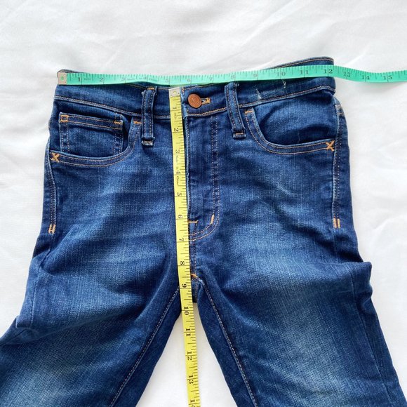 NWT Madewell 9” Mid Rise Dark Blue Classic 5 Pocket Skinny Cotton Blend Jeans 24 - Picture 9 of 12
